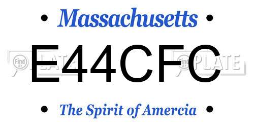 E44CFC Massachusetts License Plate