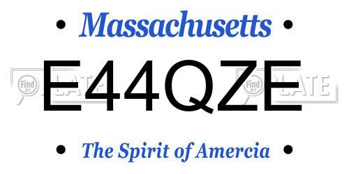 E44QZE Massachusetts License Plate