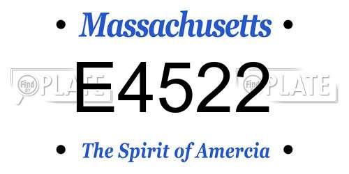 E4522 Massachusetts License Plate