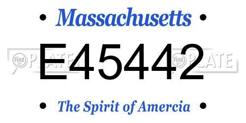 E45442 Massachusetts License Plate