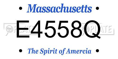 E4558Q Massachusetts License Plate