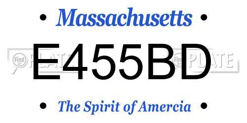 E455BD Massachusetts License Plate