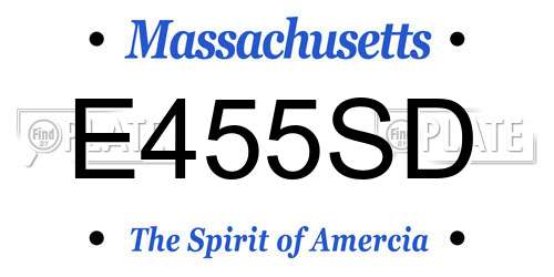 E455SD Massachusetts License Plate