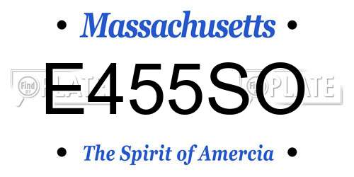 E455SO Massachusetts License Plate