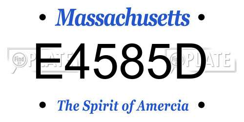 E4585D Massachusetts License Plate