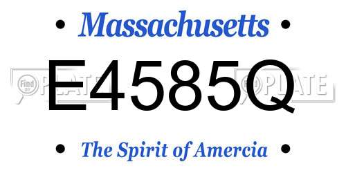 E4585Q Massachusetts License Plate