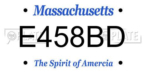 E458BD Massachusetts License Plate
