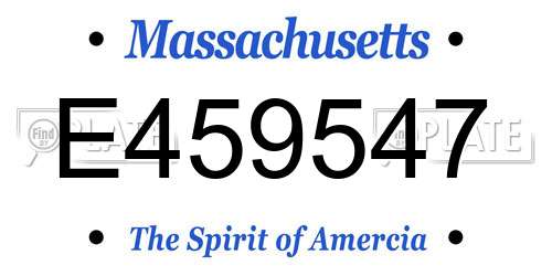 E459547 Massachusetts License Plate