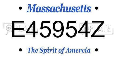E45954Z Massachusetts License Plate