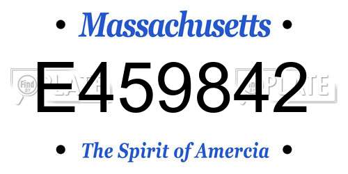 E459842 Massachusetts License Plate