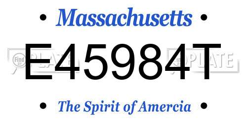 E45984T Massachusetts License Plate