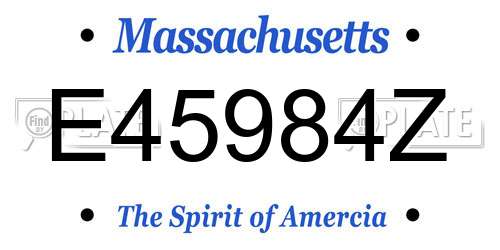 E45984Z Massachusetts License Plate
