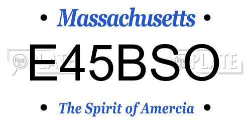 E45BSO Massachusetts License Plate