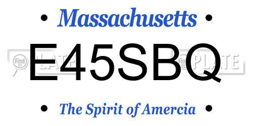 E45SBQ Massachusetts License Plate