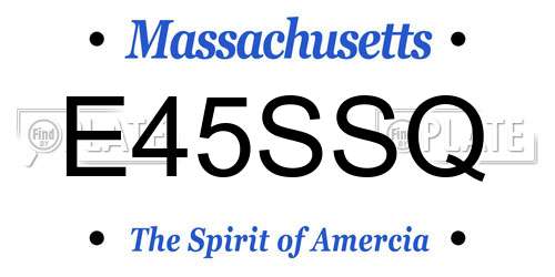 E45SSQ Massachusetts License Plate