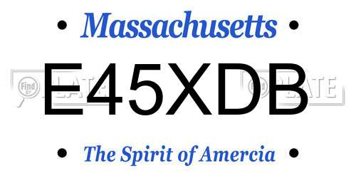 E45XDB Massachusetts License Plate