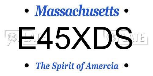 E45XDS Massachusetts License Plate