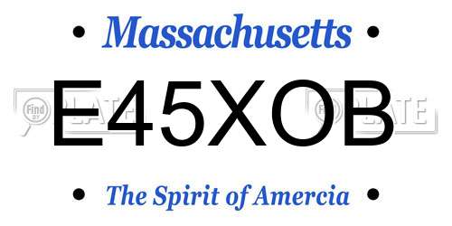 E45XOB Massachusetts License Plate
