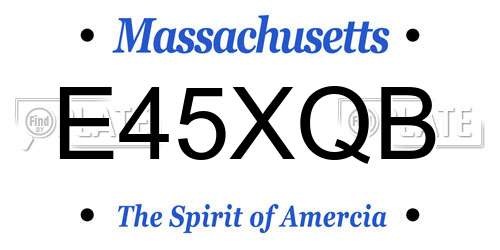 E45XQB Massachusetts License Plate