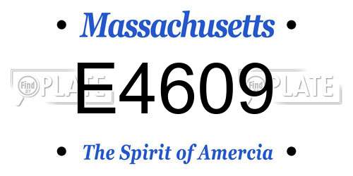 E4609 Massachusetts License Plate