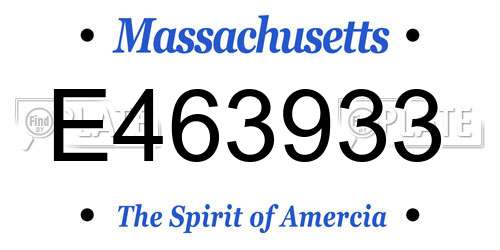 E463933 Massachusetts License Plate
