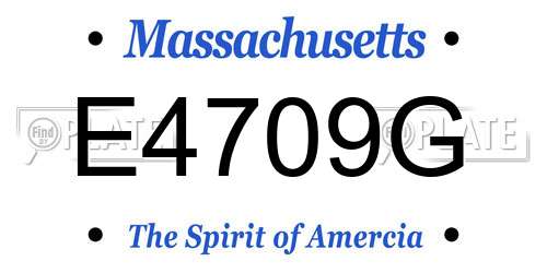 E4709G Massachusetts License Plate