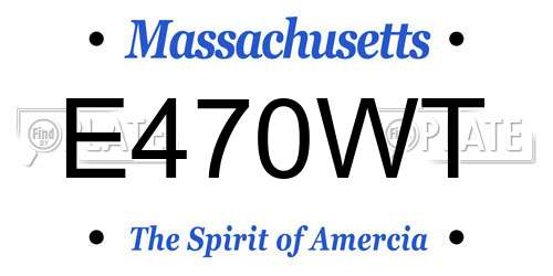 E470WT Massachusetts License Plate