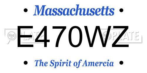 E470WZ Massachusetts License Plate