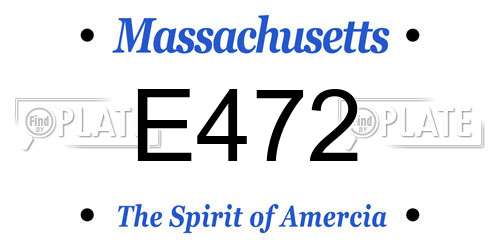 E472 Massachusetts License Plate