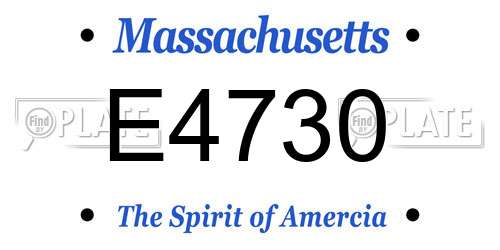 E4730 Massachusetts License Plate