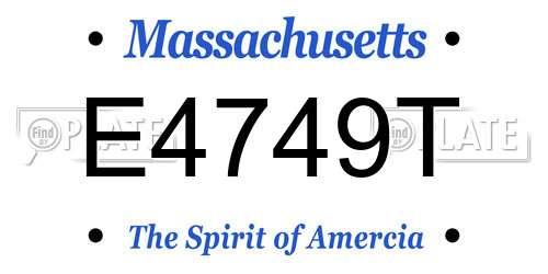E4749T Massachusetts License Plate