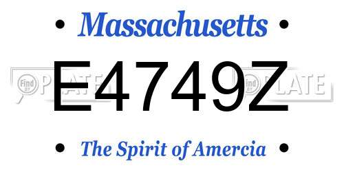 E4749Z Massachusetts License Plate