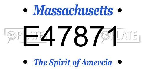 E47871 Massachusetts License Plate