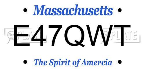 E47QWT Massachusetts License Plate