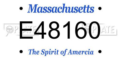 E48160 Massachusetts License Plate