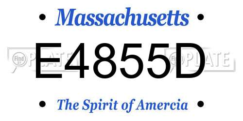 E4855D Massachusetts License Plate
