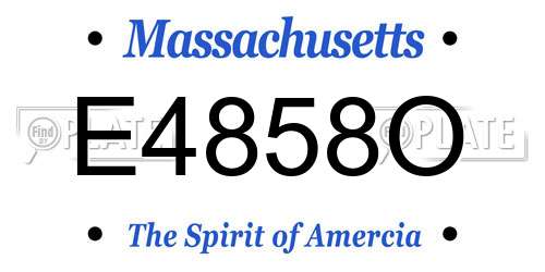 E4858O Massachusetts License Plate