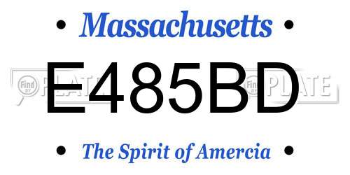E485BD Massachusetts License Plate