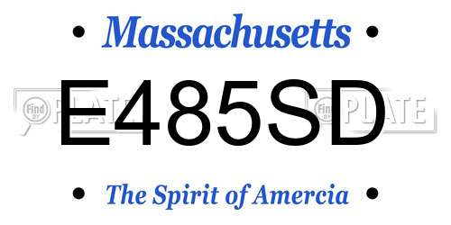 E485SD Massachusetts License Plate