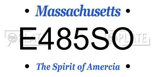 E485SO Massachusetts License Plate