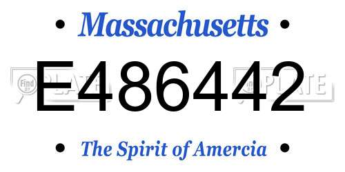 E486442 Massachusetts License Plate