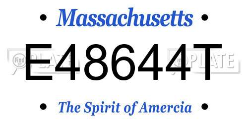 E48644T Massachusetts License Plate