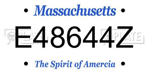 E48644Z Massachusetts License Plate