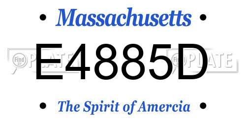 E4885D Massachusetts License Plate