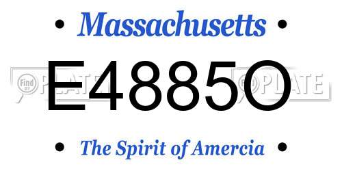 E4885O Massachusetts License Plate