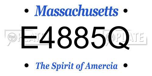 E4885Q Massachusetts License Plate