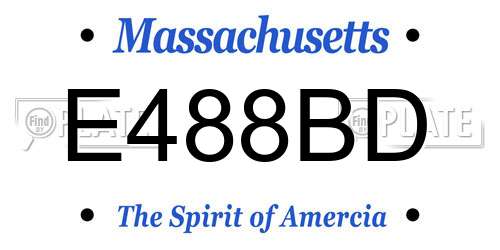 E488BD Massachusetts License Plate