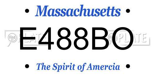 E488BO Massachusetts License Plate