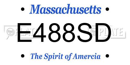E488SD Massachusetts License Plate