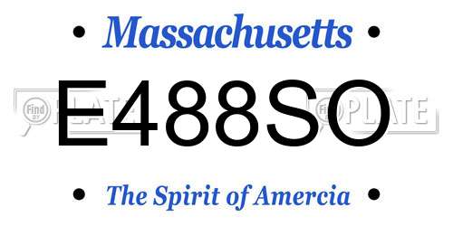 E488SO Massachusetts License Plate